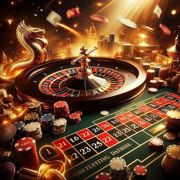 Caribbean Stud Poker live table at prada188 slot with dealer and player seating
